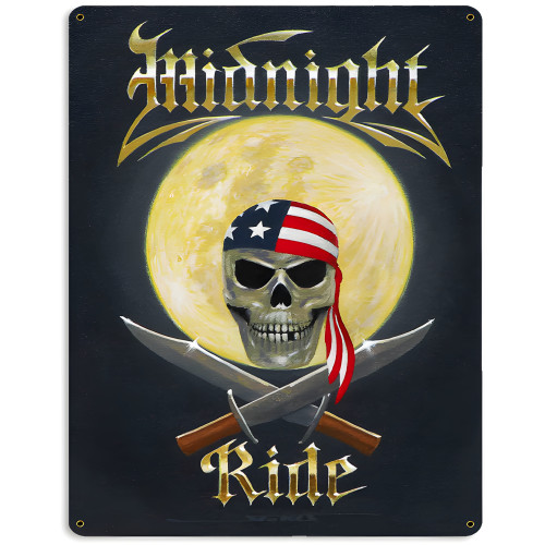 Midnite Ride Metal Sign - 15" x 12"