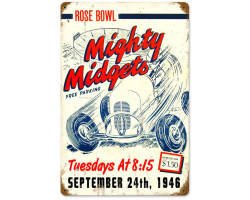 Mighty Midgets Metal Sign - 12" x 18"