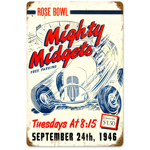 Mighty Midgets Metal Sign - 12" x 18"