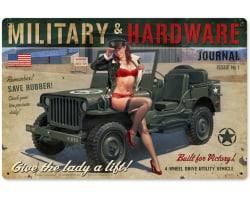 Military Hardware Metal Sign