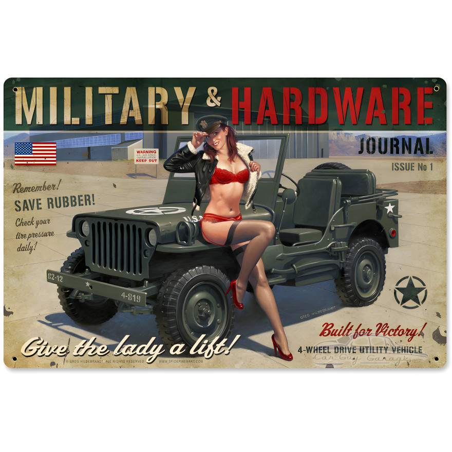 Military Hardware Metal Sign - 18" x 12"