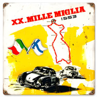 Mille Miglia Metal Sign - 12" x 12"