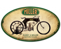 Miller Motorcycles Sign - 24" x 14"