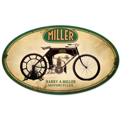 Miller Motorcycles Sign - 24" x 14"