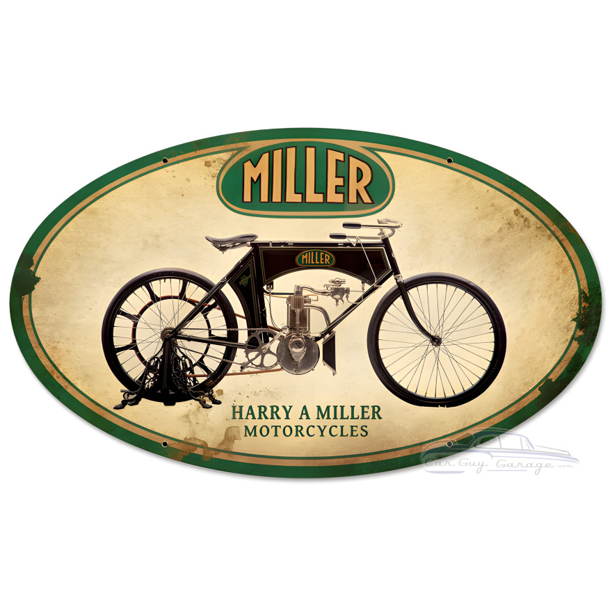 Miller Motorcycles Sign - 24" x 14"