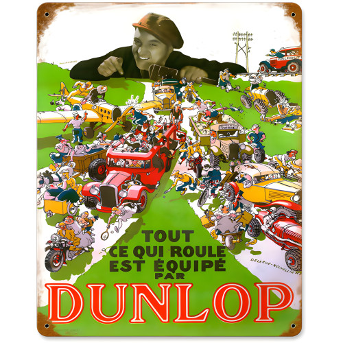Dunlop Miniature Metal Sign - 12" x 15"
