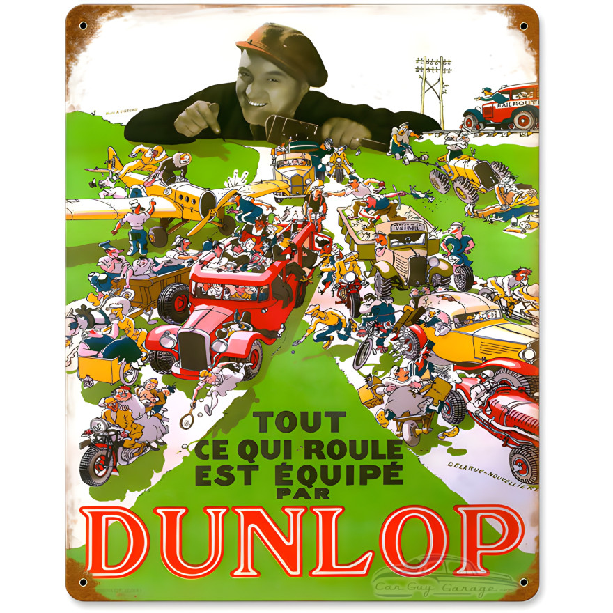 Dunlop Miniature Metal Sign - 12" x 15"