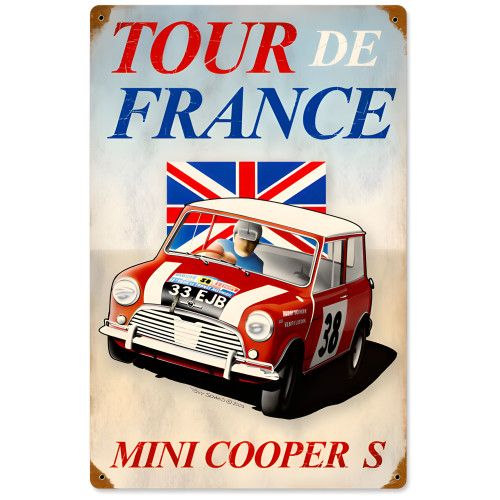 Mini Cooper Metal Sign - 12" x 18"