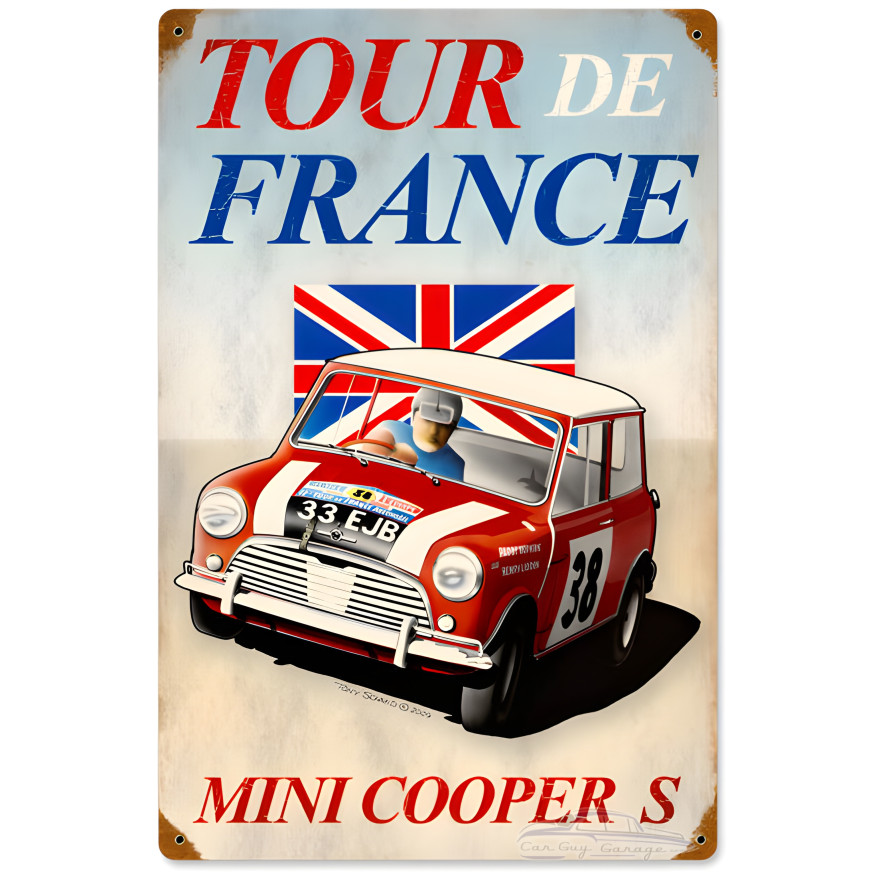 Mini Cooper Metal Sign - 12" x 18"