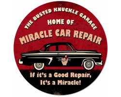 Miracle Car Repair Metal Sign - 14" Round