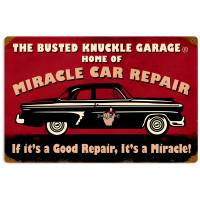 Miracle Car Repair Metal Sign - 18" x 12"
