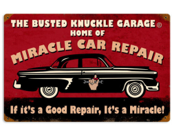 Miracle Car Repair Metal Sign - 18" x 12"