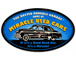 Miracle Used Cars Metal Sign - 24" x 14"