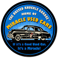 Miracle Used Cars Metal Sign - 14" Round