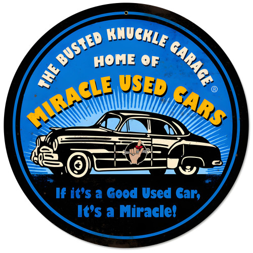 Miracle Used Cars Metal Sign - 14" Round