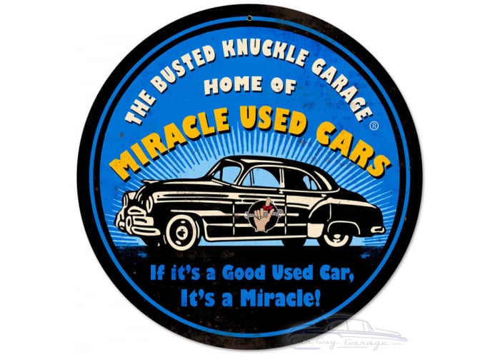 Miracle Used Cars Metal Sign - 14" Round