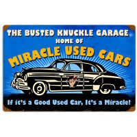 Miracle Used Cars Metal Sign - 18" x 12"