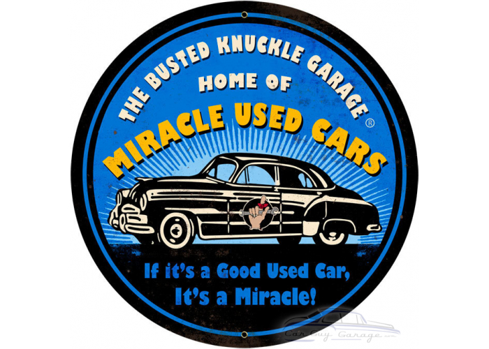 Miracle Used Cars Metal Sign