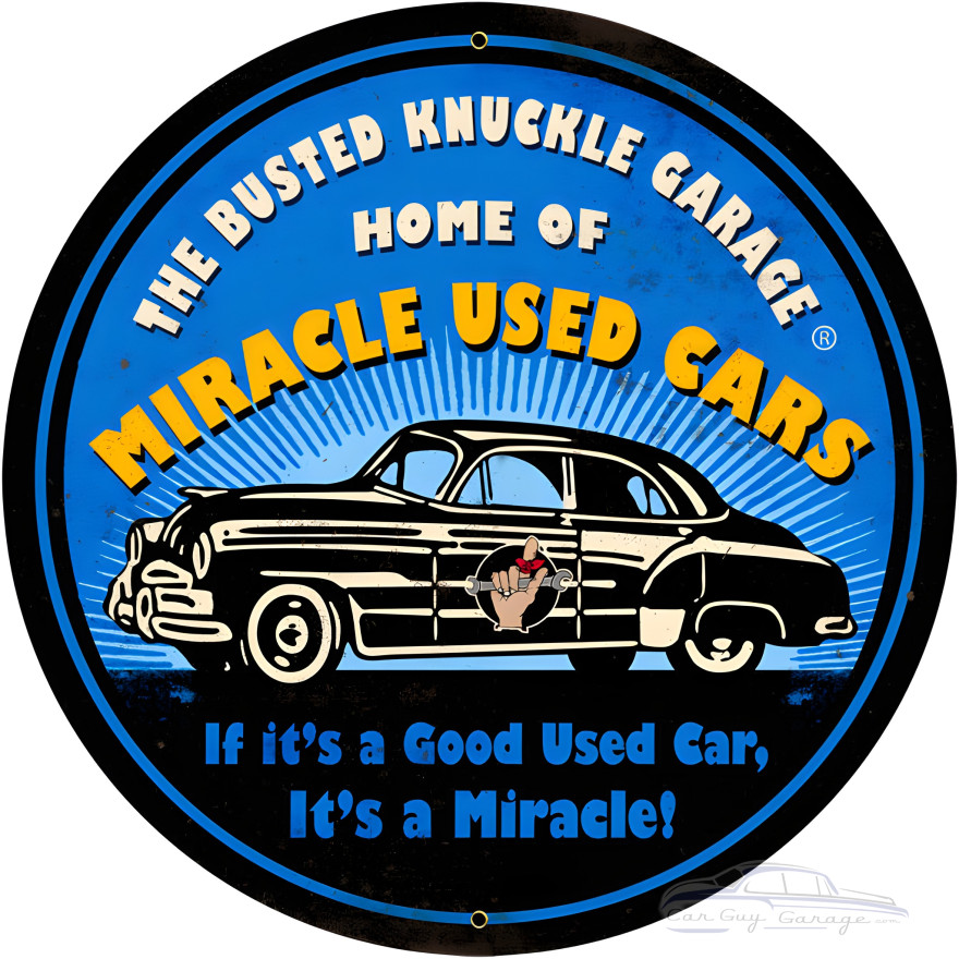 Miracle Used Cars Metal Sign - 28" Round