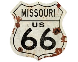 Missouri Route 66 Shield Metal Sign - 15" x 15"