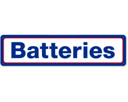 Mobil Batteries Metal Sign