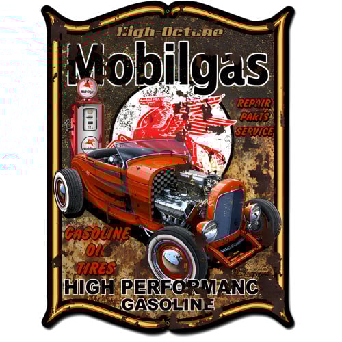 Mobilgas Metal Sign - 24" x 33"
