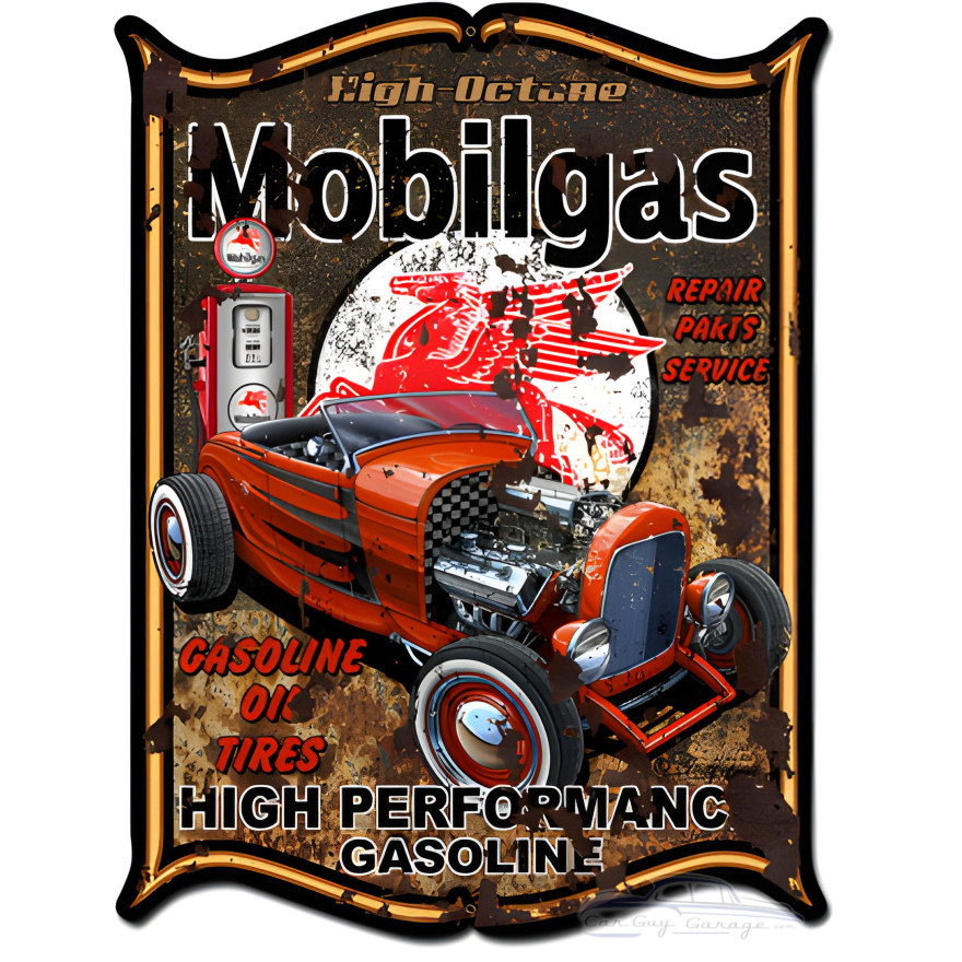 Mobilgas Metal Sign - 24" x 33"