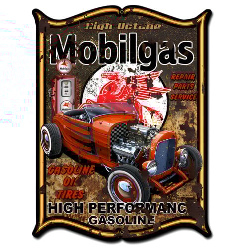 Mobilgas Metal Sign - 18" x 24"