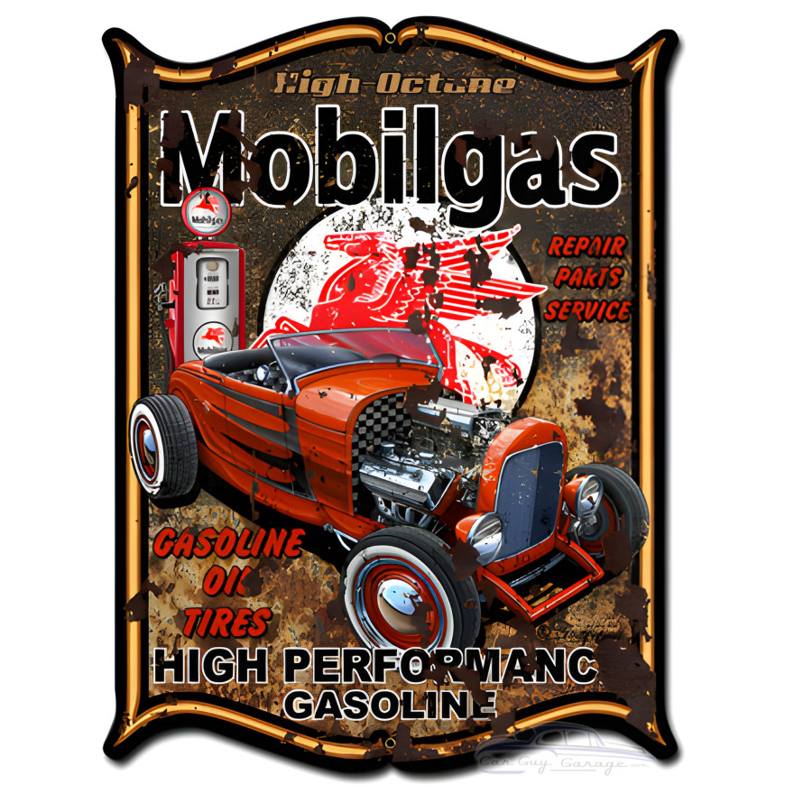 Mobilgas Metal Sign - 18" x 24"