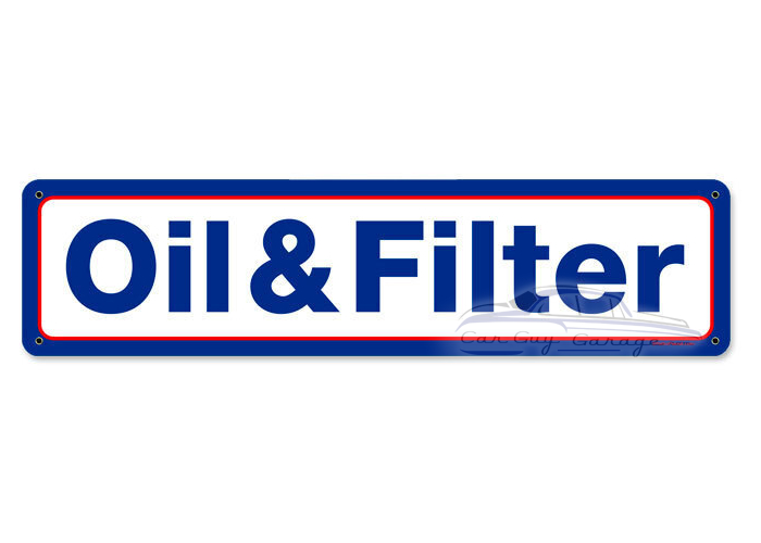 Mobil Oil and Filter Metal Sign - 20" x 5"