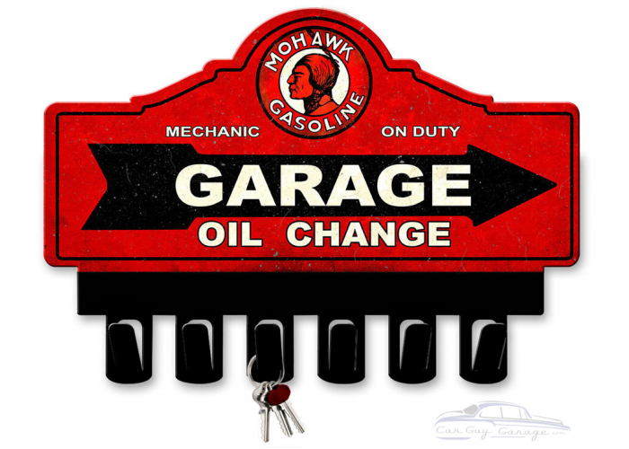 Mohawk Gasoline Key Hanger Metal Sign