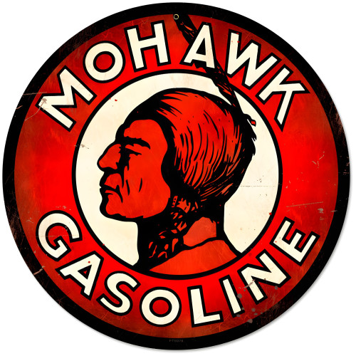 Mohawk Gasoline Metal Sign - 14" Round