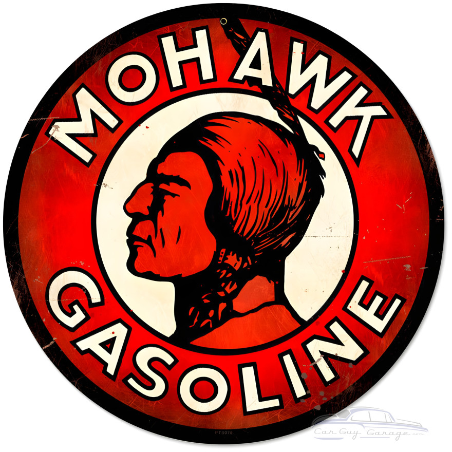 Mohawk Gasoline Metal Sign - 14" Round