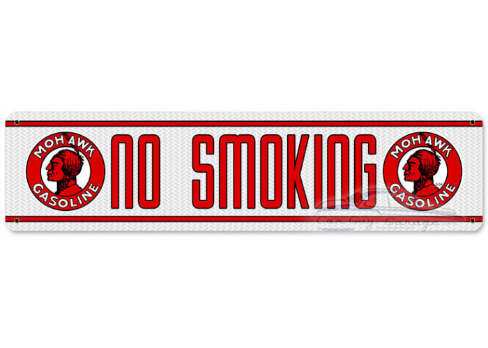 Mohawk No Smoking Metal Sign - 20" x 5"