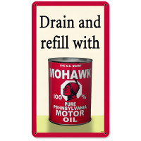 Mohawk Oil Metal Sign - 8" x 14"
