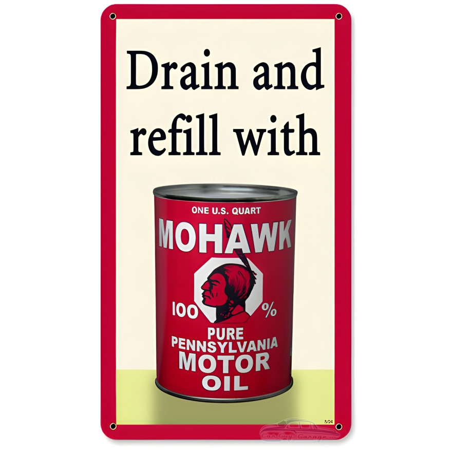 Mohawk Oil Metal Sign - 8" x 14"