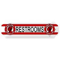 Mohawk Restrooms Metal Sign - 12" x 3"