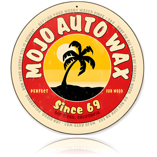 Mojo Auto Wax Metal Sign - 14" Round