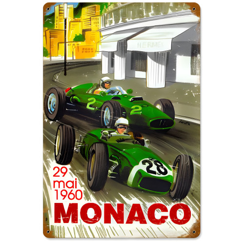 Monaco Metal Sign - 18" x 12"