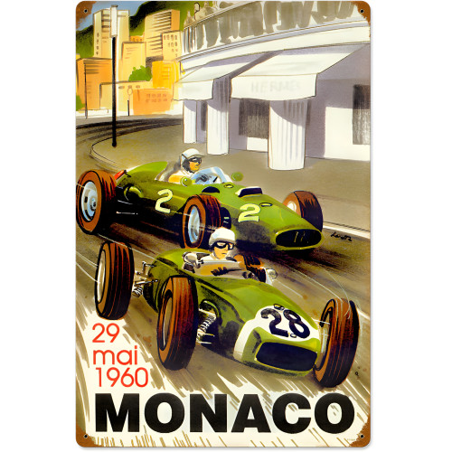 Monaco Races Metal Sign - 16" x 24"
