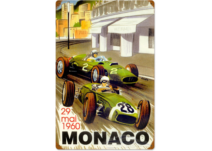 Monaco Races Metal Sign - 16" x 24"