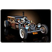 Montana Rat Rod Metal Sign - 18" x 12"