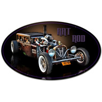 Montana Rat Rod Oval Metal Sign - 24" x 14"