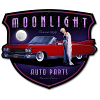 Moonlight Auto Parts Metal Sign - 18" x 15"