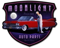 Moonlight Auto Parts Metal Sign