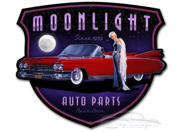 Moonlight Auto Parts Metal Sign - 18" x 15"