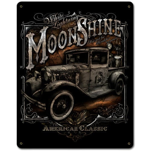 Moonshine Truck Metal Sign - 12" x 15"
