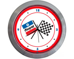Mopar Checked Flag Neon Clock