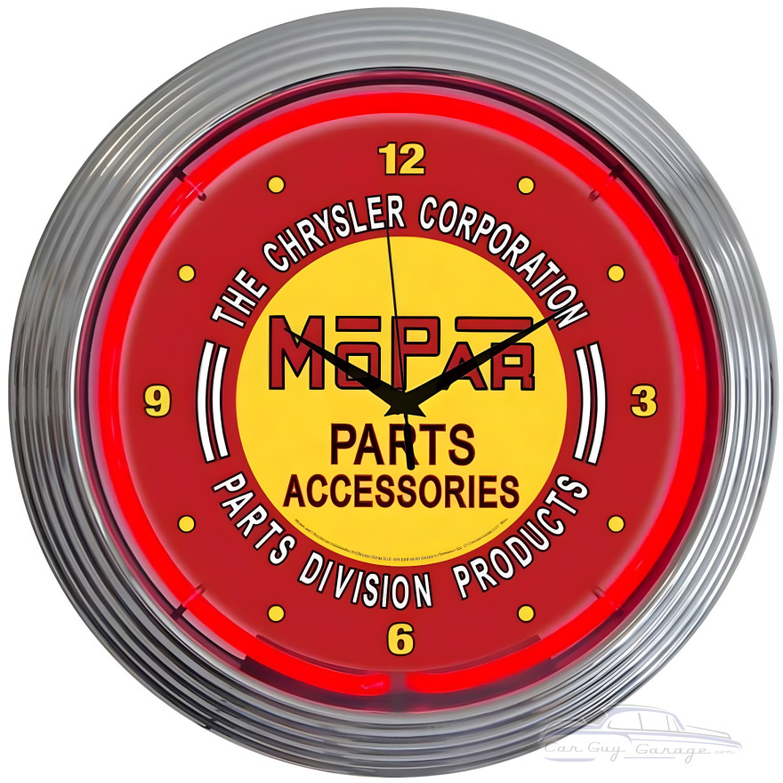Mopar Red Vintage Neon Clock Mopar Red Vintage Neon Clock