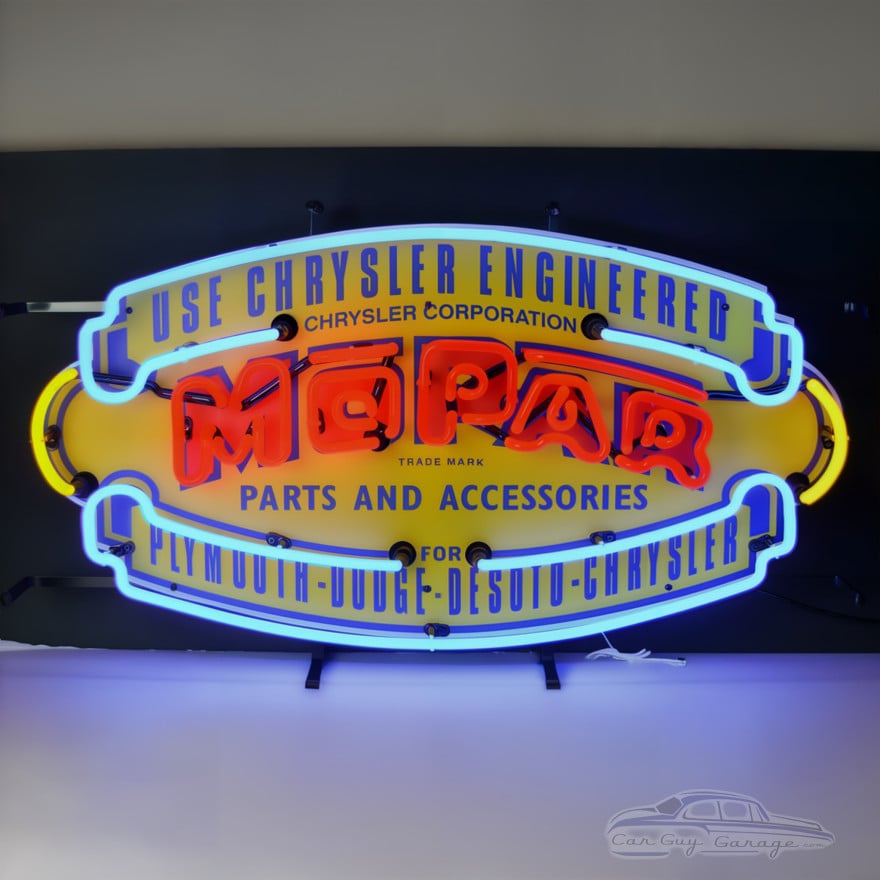 Vintage Mopar Parts & Accessories Shield Neon Sign - 30" x 17"